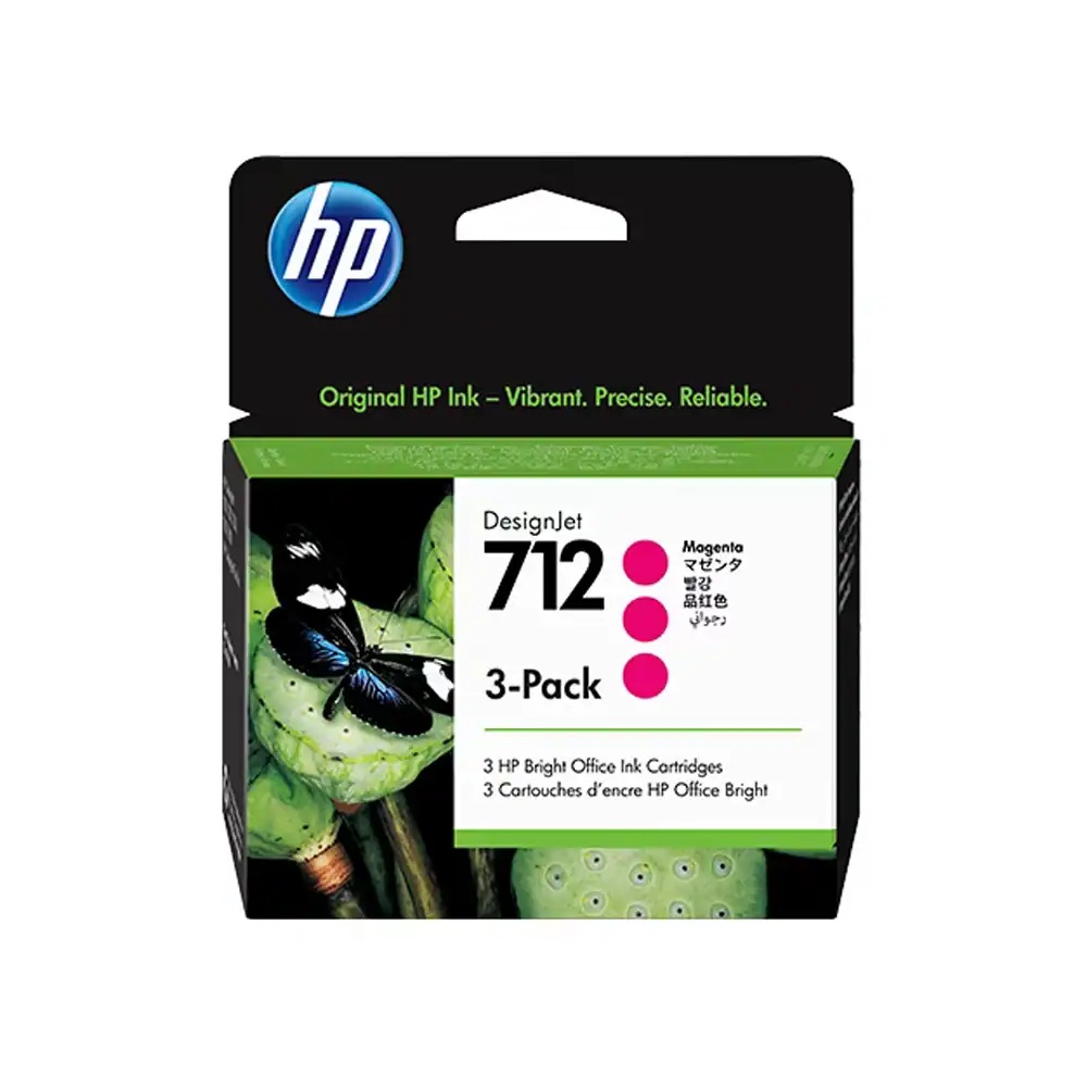 TINTA COLOR MAGENTA HP DE 29ml Designjet 712 Pack de 3