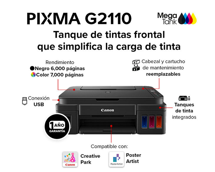 Multifuncional Canon G2110 - Imagen 2